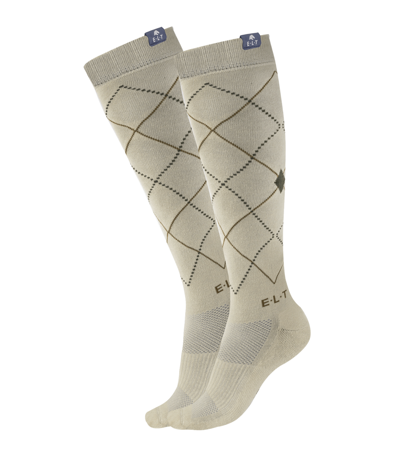 Chaussettes d’Équitation Argyle – Beige